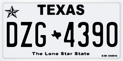 TX license plate DZG4390
