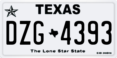 TX license plate DZG4393