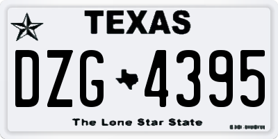 TX license plate DZG4395