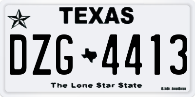 TX license plate DZG4413