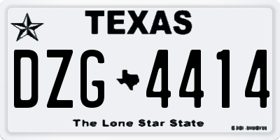 TX license plate DZG4414