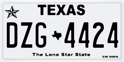 TX license plate DZG4424