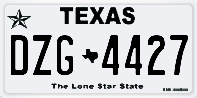 TX license plate DZG4427