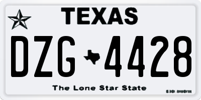 TX license plate DZG4428