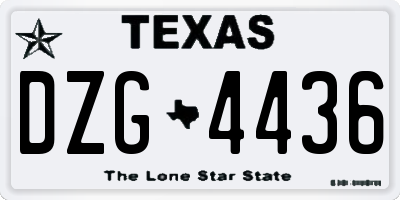 TX license plate DZG4436