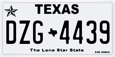 TX license plate DZG4439