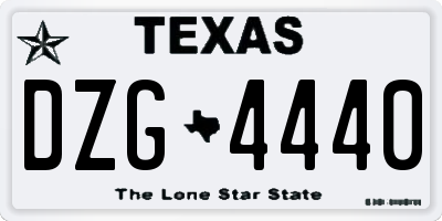 TX license plate DZG4440