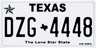 TX license plate DZG4448