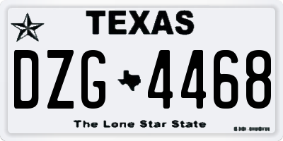 TX license plate DZG4468