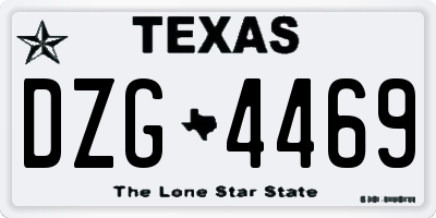 TX license plate DZG4469