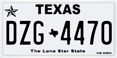 TX license plate DZG4470