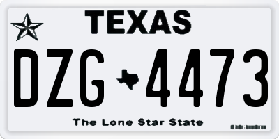 TX license plate DZG4473