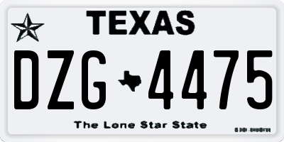 TX license plate DZG4475
