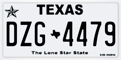 TX license plate DZG4479