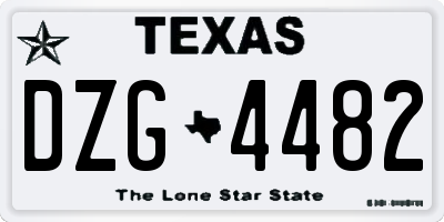 TX license plate DZG4482