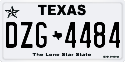 TX license plate DZG4484