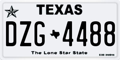 TX license plate DZG4488