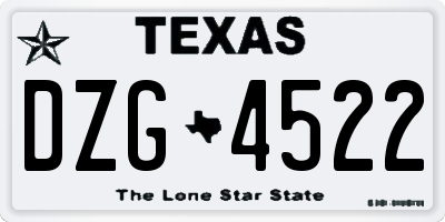 TX license plate DZG4522