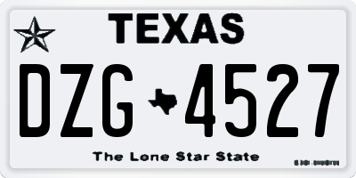 TX license plate DZG4527