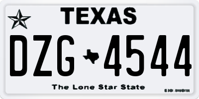 TX license plate DZG4544