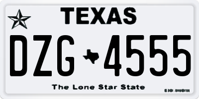 TX license plate DZG4555