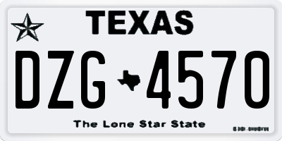 TX license plate DZG4570