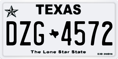TX license plate DZG4572