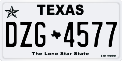 TX license plate DZG4577