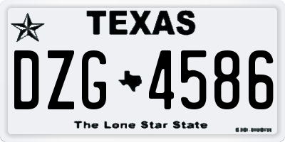 TX license plate DZG4586