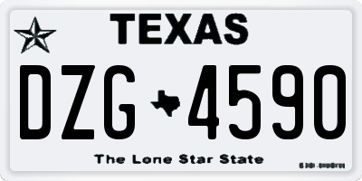TX license plate DZG4590
