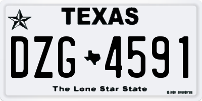 TX license plate DZG4591
