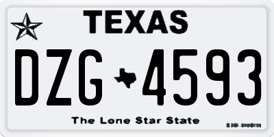 TX license plate DZG4593