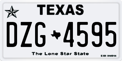 TX license plate DZG4595
