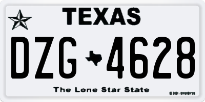 TX license plate DZG4628