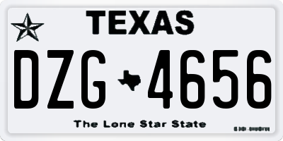TX license plate DZG4656