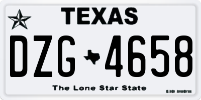 TX license plate DZG4658