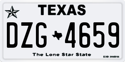 TX license plate DZG4659