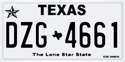 TX license plate DZG4661