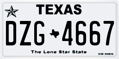 TX license plate DZG4667