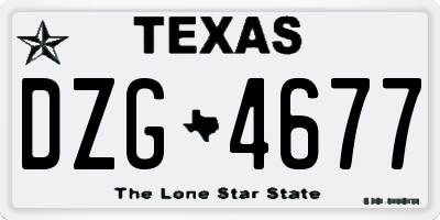 TX license plate DZG4677