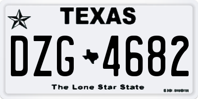 TX license plate DZG4682