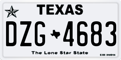 TX license plate DZG4683