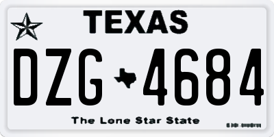 TX license plate DZG4684