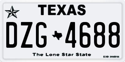 TX license plate DZG4688