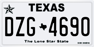 TX license plate DZG4690