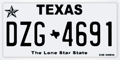 TX license plate DZG4691