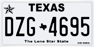 TX license plate DZG4695
