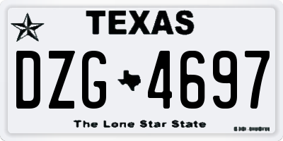 TX license plate DZG4697