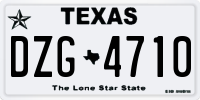 TX license plate DZG4710