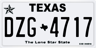 TX license plate DZG4717